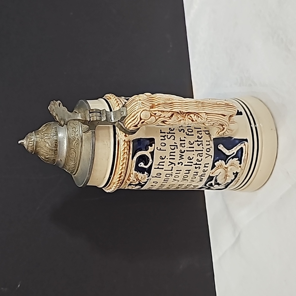 German Lided Beer Stein Man Women Scenery